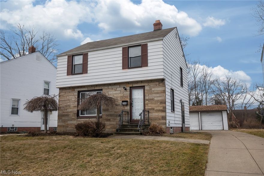 Sharp looking colonial style home with 3 bedrooms and 2 full bathrooms in Euclid ready to call home!  This home features updated kitchen and bathrooms.  The interior has been freshly painted with hardwood flooring in the living room.  There is a finished basement with a recreation room and another full bathroom.  This home also features a large rear porch for those summer days that is covered and a large 2-car detached garage.  This home has been virtually staged to give you an idea of what it would look like furnished. This home is looking for a new owner to make it home again.