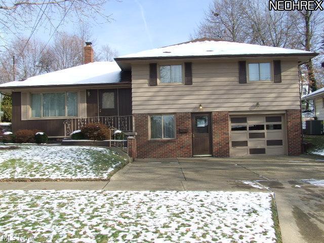Lovingly kept 4-level split level with large living room, dining room with French doors to patio, fully applianced kitchen includes double oven, family room with office space and 2nd full bathroom, 3 bedrooms, attached garage, wide drive with extra parking, shed, home warranty. Double lot gives nice size two-level backyard. Two bedrooms have double closets. Newer roof. See it today!