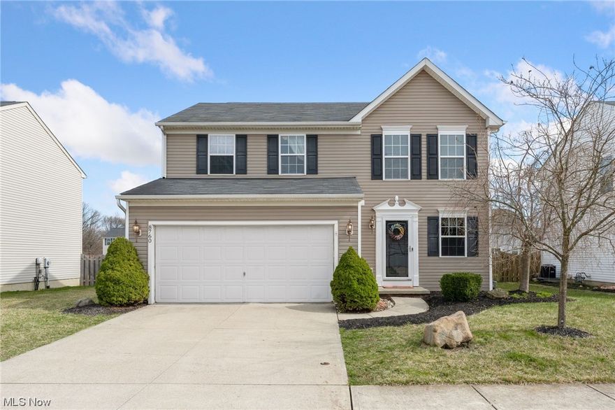 Welcome to Ashton Place in North Ridgeville, a desirable community with numerous walking paths & ponds and just a block away from a community pool.  This spacious home includes 3 bedrooms, 2 full and 1 half bath, 2nd floor laundry room, 1st floor mud room and attached 2 car garage. This home features an open concept, kitchen with upgraded cabinetry, ALL kitchen appliances are included, center island, dining area with access to the backyard, and a family room with a gas fireplace. The owners' suite  has an on suite bathroom and walk-in closet. There is full basement with tons of storage and with lots of potential if finished. Conveniently located near I-80, I-480, restaurants, parks, shopping, and many other local attractions. INCLUDED are ALL kitchen appliances, washer/dryer, and window treatments.