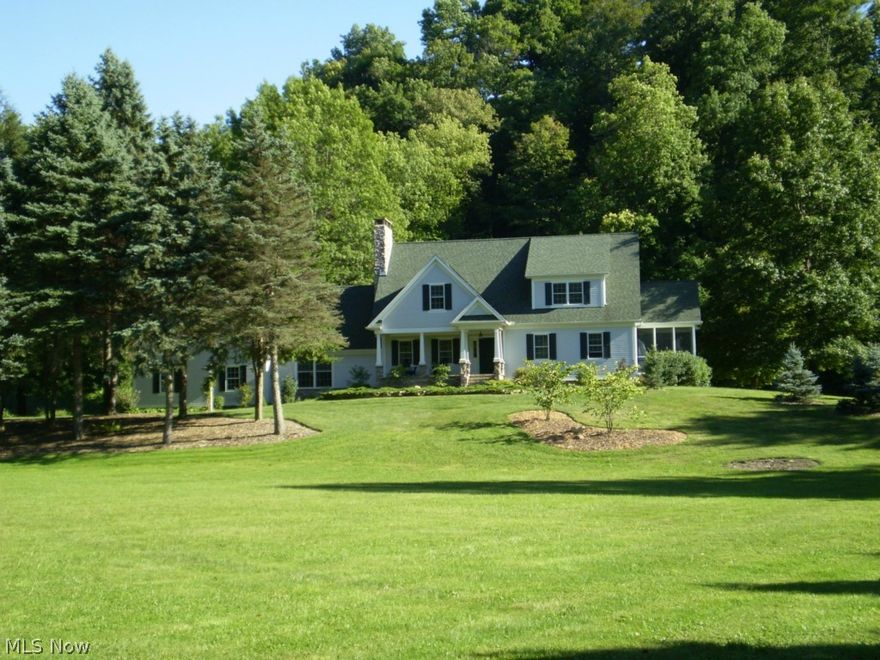 Charming country home situated on 5 park-like acres in the scenic Chagrin River Valley. This home features four bedrooms with private bathrooms. Eat-in kitchen with stainless steel appliances, granite countertops, and maple cabinets. The living room has built-in cabinets and bookshelves. The family room and dining room each feature a wood burning fireplace. This home was completely rebuilt in 2010.