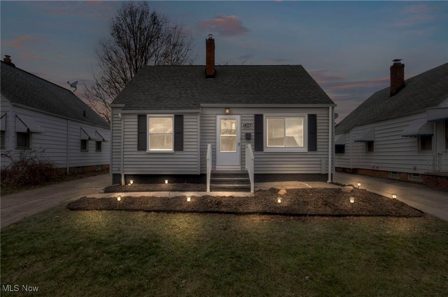 Welcome Home to this Stunning, fully remodeled Cape Cod home on a quiet street in the city of Garfield Heights. This Beautiful home boasts 3 spacious bedrooms and 2 full bathrooms, offering the perfect blend of comfort and style. Step inside the front entryway, where the luxury vinyl plank flooring and striking accent wall sets the tone and elevates the space with an artistic flair. The recessed lighting casts a soft glow throughout the home, along with the help of the homes natural lighting. The master suite on the second floor is a true gem, featuring generous closets and ample space for relaxation, while the additional bedrooms on the main level, offer soft plush carpeting that adds warmth and creates a cozy retreat. The beautifully remodeled kitchen is a chef's dream, showcasing butcher block countertops, brand new cabinetry and a stylish tile backsplash. The full bathroom on the main level has also been fully remodeled and features a new vanity, soaking tub & beautiful tile shower wall. The partially finished basement adds extra living space featuring a full bathroom with a fabulous walk in tiled shower. Additional highlights include: a brand-new furnace, central air conditioning, updated electrical and a laundry area with glass block windows. Outside, you will find a beautifully landscaped front yard with front porch and a large backyard space with a 1-car detached garage for parking and added convenience. This home is located close to the Cleveland Metroparks, shopping and major highways, ensuring an easy commute and access to amenities. This Beauty wont last long. Schedule your private showing today!