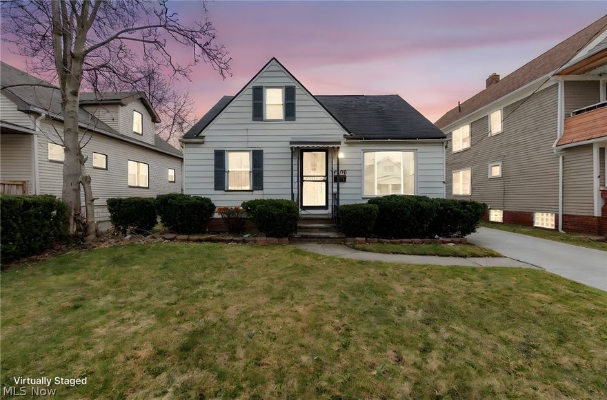 Charming 2-bedroom Cape Cod with the potential to easily convert to a 3-bedroom, featuring 1.5 baths and bright, inviting living spaces throughout. With an eat-in kitchen already in place, the formal dining room offers flexibility and could easily serve as a home office or even be converted back into a third bedroom. The light-filled living room flows into the formal dining area, creating a comfortable layout for everyday living and entertaining. The full bathroom is conveniently located on the main floor, while the basement includes an additional half bath. The expansive upstairs bedroom provides an ideal retreat and would make a perfect primary bedroom. The full basement also features a bar and offers great space for entertaining or relaxing, along with a dedicated laundry area. Completing the home is a two-car detached garage for added convenience and storage. Don’t miss your opportunity to make this versatile home your own—schedule your showing today!