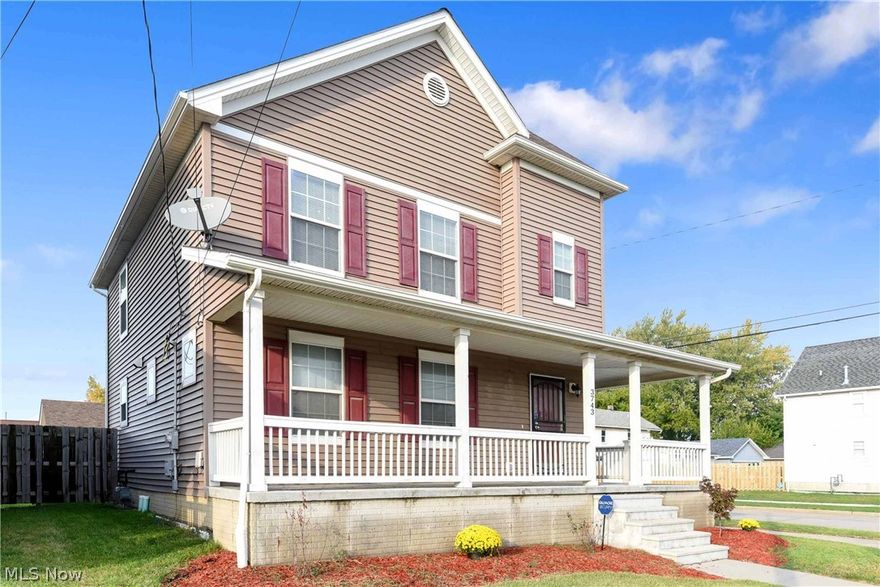 Prepare to be impressed with this move-in ready updated home in the Historic Central neighborhood on a desirable corner lot! 3 Bed/2.5 Baths, 1358 sqft. This home features a large kitchen with new vinyl flooring (2020), Samsung 5 burner stove, Samsung refrigerator, dishwasher and microwave (2017), and tons of cabinet space. Large dining room, living room and 1/2 bath complete the 1st floor. On the 2nd floor, you will find the master bedroom with a large 7x9 walk-in closet, full master bath, second full bath and 2 more bedrooms. The clean, unfinished basement has washer/dryer hookups and is ready to be used for storage or to be finished for additional living space. The back door off the kitchen leads to a 10x10 deck with railing and full wood privacy fence - both new in 2017 - and the detached 2 car garage, complete with electric opener and Aladdin connect app to open/close remotely. Large wrap around front porch. There are 12 years left on the 15 year tax abatement program! Security sy