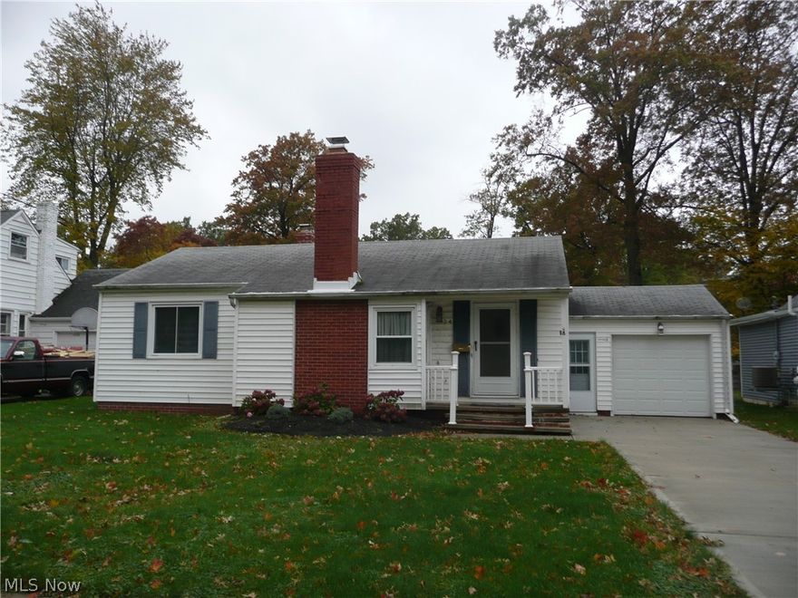 Cozy 3 bedroom ranch close to the lake. 3rd bedroom converted to office and closet used for washer and dryer. Newer windows. Updated kitchen with  oak  cabinets. Generator stays. All appliances stay. Small half bathroom is located in garage.