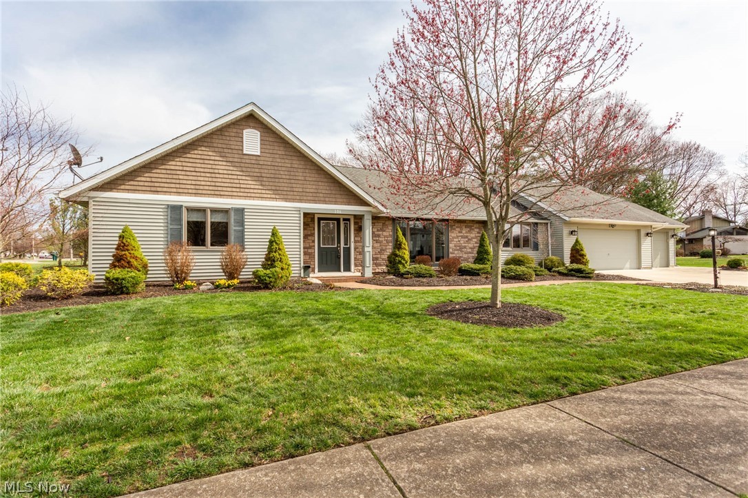 This absolutely stunning ranch is in immaculate condition, and features a thoughtful layout and open floor plan. The gorgeous kitchen includes high end stainless appliances and more counter space and cabinetry than you could imagine. The bright laundry room offers a wall of floor-to-ceiling cabinets as well! The family room provides access to the beautifully manicured backyard. The master suite includes a full bath and huge 12x9 walk in closet! In addition to 3 spacious bedrooms, there is an office located near the kitchen that could be used as a 4th bedroom if necessary, or a great play area. There is no lack of storage considering the 3 car garage with an additional back bay for lawn equipment, as well as a storage shed. Located on Elyria's North side with easy access to highways. All appliances, including the washer and dryer stay. Additionally, the seller is offering a one-year home warranty through America's Preferred Home Warranty for your peace of mind.