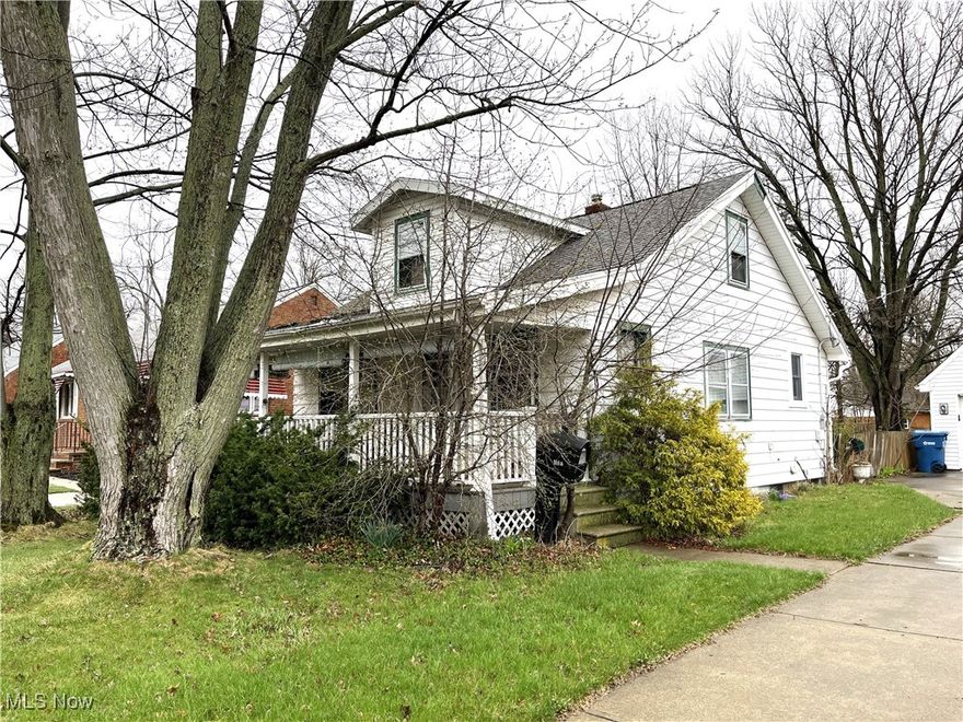 Opportunity knocks for a seasoned home renovator. 1920s bungalow and oversized 2-car garage on a 185' deep lot. Updates include a newer expanded kitchen, first floor laundry and spacious first floor full bath. The kitchen features a stainless steel refrigerator, wall oven and range hood along with Corian-type counters & abundant cabinet space. Stacking washer/dryer off the kitchen. The 1st floor bath includes a wide vanity, shower/tub combo, ceramic tile floor and linen storage. 2 bedrooms and another full bath are on the 2nd floor. The extra-deep garage includes a potential loft area. While there are already a number of updates to the property and its potential is great, there are items that will require immediate attention, including basement flooding due to a frozen/split water pipe, restoration of water service at the street and removal of fair amount of debris in the house & garage. Property is offered strictly as-is. Due to the conditions described only cash offers can be considered.
