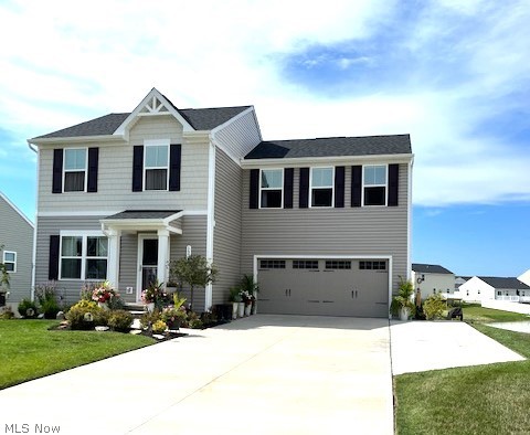 Why build when your dream home is already done & upgraded to a carefree lifestyle with deck, gorgeous landscaping, pergola & above ground pool w/all the nearby conveniences in a new community? You'll love the 4 bedroom, 2 1/2 bath open concept throughout the first floor & cooking in the spacious kitchen with granite counter top, white cabinets and including high efficiency GE appliances, fridge, stove & dishwasher. Entertaining is fun & easy in the open great room to dining-kitchen. Love the convenience of the second floor laundry room including washer & dryer. Owners recently upgraded to luxury vinyl tile in great room, master bedroom, hallway & fully finished basement with style used as media/rec room(25x15) as well as plenty of lighted storage areas(5x16). Other features include deck, pergola, patio, extended cement driveway, firepit, retention stone wall for pool, security system, retractable sun setter awning, workbench in partial garage and shed. What a value with over $55k in upgrades beyond build. Don't miss this exceptional value. Don't miss it!