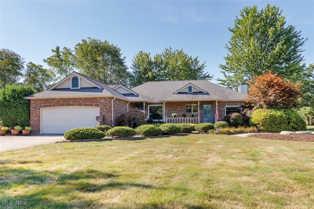 Welcome Home to this Custom Built Impeccably Maintained Ranch that will exceed your expectations! Versatile floor plan offers open living room/dining room combination with vaulted ceiling, gas-log brick fireplace along with French doors leading to an expansive covered private patio area. Crown molding in most rooms. Spacious, super efficient updated kitchen with eat-in area, appliances remain. Unique master bedroom suite with his/hers separate full bathrooms, dressing area and walk-in closets (wheel chair accessible). 2nd bedroom currently used as a den with a walk-in closet that has been modified for a full station dog care center with elevated tub. 1st Floor Laundry Room features additional storage. Partially finished basement includes a gas-log old fashioned stove, nature stone flooring, thermostatically-controlled dehumidifier, whole house water filtering system, tons of shelving and storage. Also included is an elite chair lift system with 2 remotes for basement stairway. Attached 2 car oversized garage with wall of cabinets, modular floor, pull down stairs for attic storage. This home is equipped with a natural gas powered generator for eliminating electricity power-outages. Fenced backyard with attached dog run/pen, storage shed, spacious covered patio area. This property is actually fully landscaped, front, back and sides with a wide paver front walk entry. Parking is not an issue with a 2 lane driveway with expanded parking pad. Outdoor lighting (walkway & around house). Central Vac System to all rooms including garage and basement. Super insulated including a solar attic blanket. Roughed In "Hidden Stairway" leading to an unfinished attic providing the possibility of adding dormers for a 2nd floor living area. For buyers peace of mind - this home comes with a 1 year Home Warranty, paid by seller. Pride of ownership abounds. Must see to appreciate. Schedule your showing today!