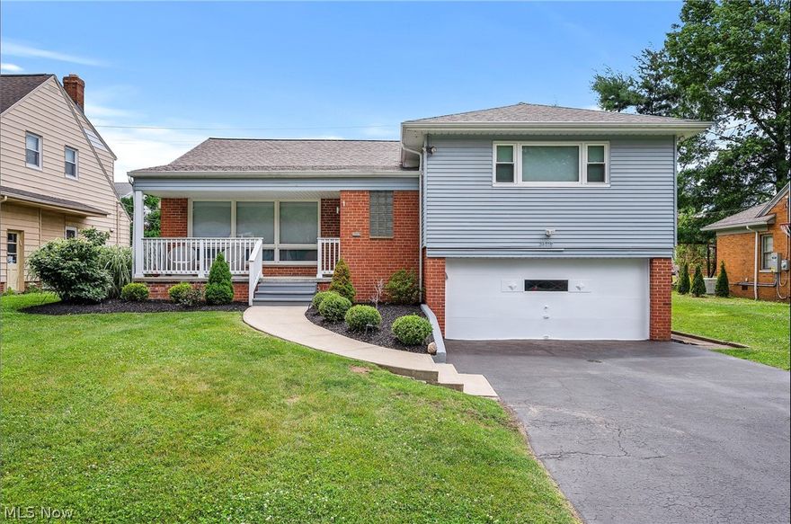 Welcome to this completely renovated Beachwood home with amazing features and bonus spaces! Drive up to the home in the spring and find newly landscaped grounds along with a covered front porch, perfect for relaxing in the sun or rain. Pull up in winter, and you will find......... Snow! When entering the home, you are greeted by a large open concept modern first floor featuring the Living room, Den with high ceilings, and an AMAZING kitchen built for a chef -- luxury appliances and all the extras one could want! Up a half flight up stairs you will find master suite with HUGGEE shower and 3 closets!! There are 2 other bedrooms on the second floor along with a second full bathroom with floating vanity and jacuzzi tub. The attic is accessed via a door on the second floor and offers all the storage space one could want! Stairs from the kitchen lead you to an above ground lower level with new powder room and large family room space which is currently being used as a home gym (need another b