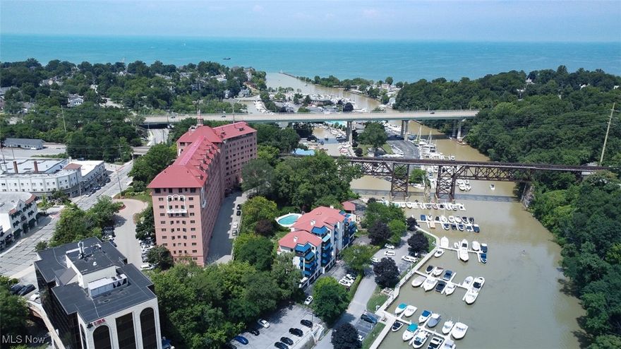 MILLION DOLLAR VIEWS from every room! Large 2 BR/ 2 ½ Bath condo on the 8th floor overlooking the Marina/CYC, River, Metroparks with Lake views! 1600 square feet features large updated kitchen with new appliances, 2 large bedroom suites, in suite laundry, tons of closets and all on one floor (no steps). Freshly painted throughout with new carpet and flooring. Prefer 2+ year lease. Immediate occupancy!