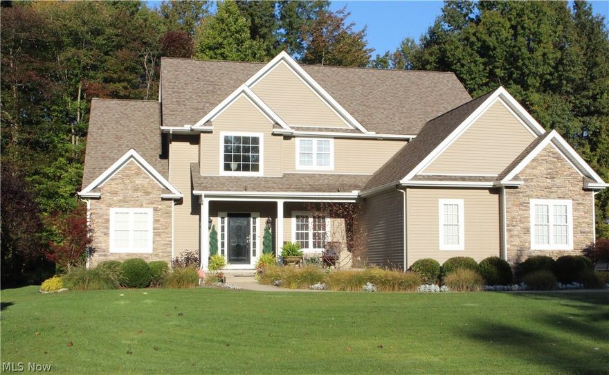 This immaculate 4 bedroom and 4 and a half bath 2-story showcase home is located in Cortland.  It has been meticulously maintained and is in excellent condition.  Home features: spacious open floor plan with gorgeous hardwood floors, featuring a great room with a 2-story vaulted ceiling and a gas stone fireplace, 3-car attached garage, beautiful large open kitchen with a huge island for entertaining, first-floor master bedroom with walk-in closet, Duncan designed master bath with a double sink, granite countertops, ceramic tile heated floors, jacuzzi tub, and a separate glass shower which includes a heated floor, 3 upstairs bedrooms all with walk-in closet’s and bathroom access, first-floor laundry, finished basement with a built-in entertainment center, bar, wet bar, second living room, full bath, exercise area, and tons of storage. The entire interior of the house has been upgraded to its fullest potential. Outdoor Features: stone and vinyl exterior, double-wide concrete driveway, pr