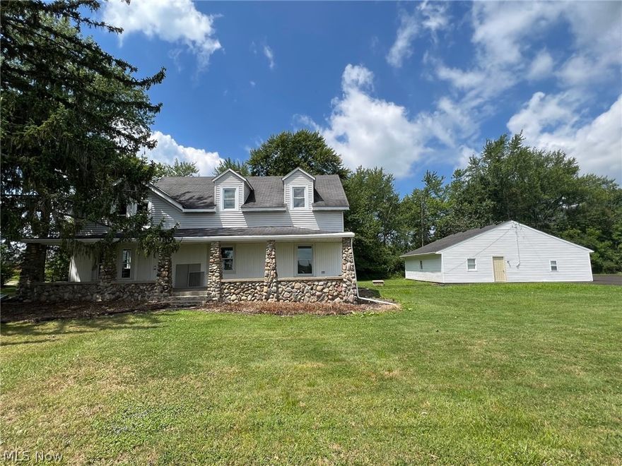 FOR LEASE - Zoned B-1 COMMERCIAL....Ideal for live/work situation. This recently renovated 4 Bedroom & 2 Full Bath farmhouse is set on 1 acre with large outbuilding! Covered front porch welcomes you into the living room with stone fireplace, dining room with wood laminate flooring through to updated kitchen with breakfast bar. 4 Bedrooms on second floor includes Master Bedroom with private full bath. Freshly painted interior with all new flooring and carpeting throughout. Enclosed back porch with vaulted ceiling & sliders to backyard. 32x40 Outbuilding, freshly paved circular driveway, extra wide with plenty of parking multiple vehicles. Tenant pays all utilities. Great visibility, close to intersection of Auburn Rd & Rt 87 and just minutes to Punderson State Park.