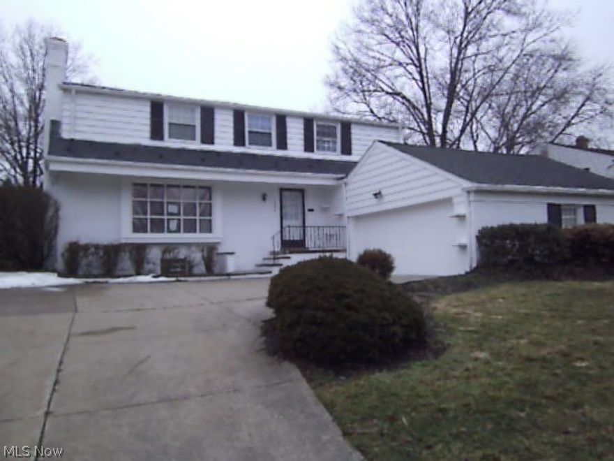4 bedroom/2.5 bath colonial with 2 car attached garage and 1st floor family room with built-ins and 1st floor laundry/utility room. Fireplace in the living room and partially finished basement. Close to schools, shopping and hospitals with easy access to downtown Cleveland.
 
Seller is Secretary of Veterans Affairs and property was built prior to 1978,lead-based paint potentially exists. All
information is approximate.