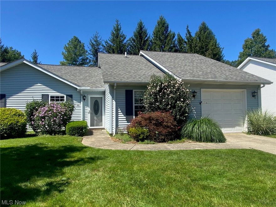 Beautifully Updated Ranch Condo in Burlington Oval Community! This unit was completely renovated in 2014 and in 2022 was freshly painted with all new flooring throughout! This unit offers one floor living with 2 Bedrooms, 2 full Baths, Vaulted Living Room and Remodeled Eat-in Kitchen with granite counters, mosaic backsplash, breakfast bar and all appliances stay, including washer & dryer. 4-Season Sunroom with slider to 24x10 flagstone private patio. Master Bedroom with double closets and private full bath. 1-car attached garage. Community includes walking trails and close to shopping, dining, golfing and Chardon Square!