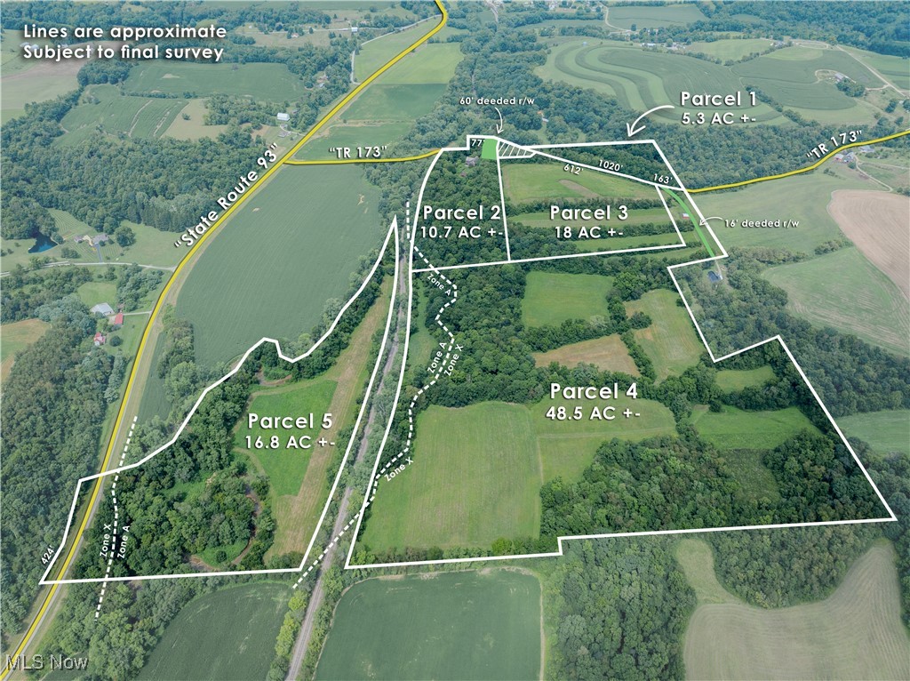 AUCTION!!! Parcel 4: 48.5 Acres, 163’ of frontage, Wooded and open. Includes pole barn.
This expansive 100-acre farm offers the perfect blend of woodlands and open fields, ideal for both agricultural pursuits and recreational use. If you’re looking to build in the country or want a hunting property without having to drive over an hour this is definitely the one. Parcels varying from 5 to 48 acres with various clearings, putting in food plots will require minimal labor. Join us at the property preview on September 10th to get a complete feel of the land. Don’t have plans right now but are looking for a solid investment in an area showing excellent growth, mark this one in the calendar. Rolling terrain that is easily accessible and hilltop views that would make excellent home sites.
