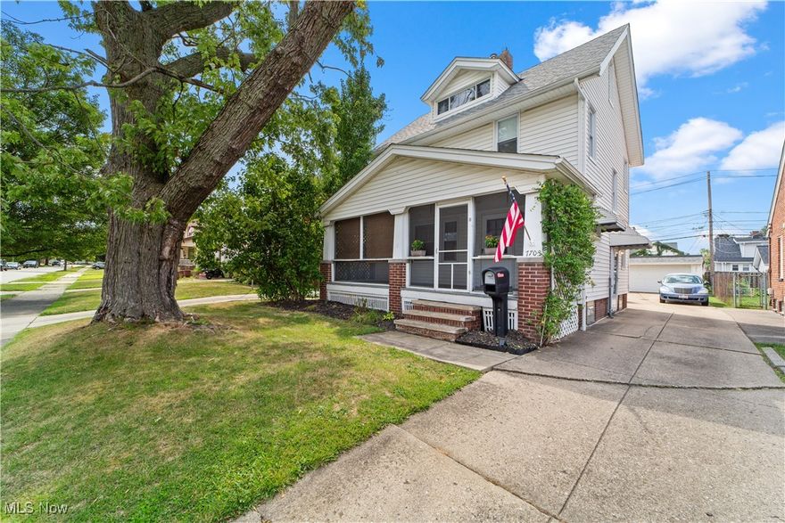 Classic colonial located in the heart of Parma. The home retains much of its original character, including hardwood flooring throughout most of the home. The main floor has a traditional dining room and living room with a decorative fireplace and lots of natural light. The galley style kitchen offers additional storage and all appliances that will remain with the home.  The second floor features 3 bedrooms and a full bath. Located off the bedroom is access to the finished third floor, perfect for an additional bedroom, playroom, or home office. The lower level has Nature Stone flooring, laundry, a full bath and could be finished for even greater living space.  Relax on the cozy screened in front porch or the newly rebuilt deck in the peaceful backyard. Updates include: Roof 22', electrical panel, HVAC 20' and garage roof 24'. Conveniently situated within minutes to highways and many shopping and dining options. This home offers a blend of historical charm with modern updates, making it a desirable option for someone looking to settle in a well-established neighborhood!