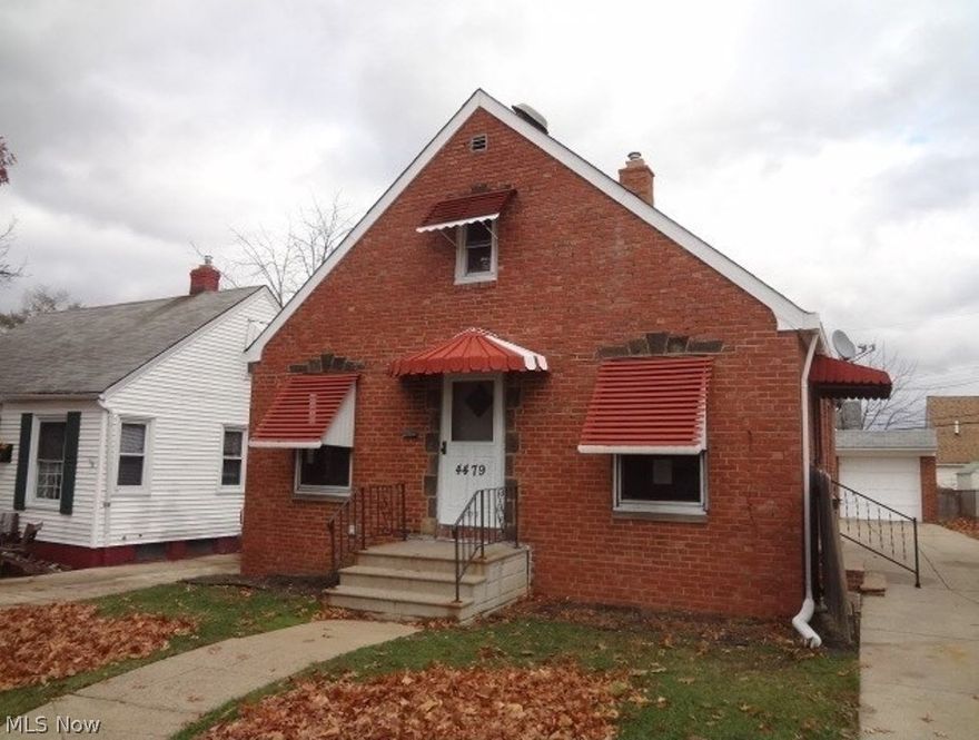 Brick Cape! Living room with Dec fireplace* Close To Shopping! Fenced Yard. Some newer Windows-up! Concrete Drive! Garage can be converted back to 2 car! Right on the busline! This is a Fannie Mae Home path property!