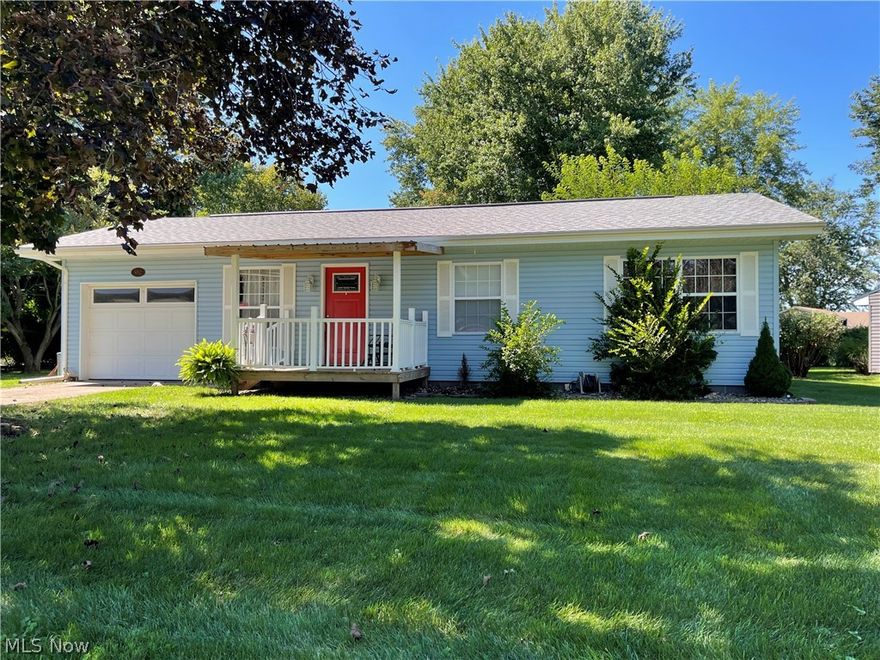 Newly Remodeled home in Bolivar is close to restaurants, shopping, highway, and public pool!! Exceptional attention to detail in this beautiful 3 bedroom ranch home nestled in a quiet cul-de-sac. Newer roof, gutters and overhang, windows, siding and doors, fenced in deck with built in seating. Newer kitchen cabinets and counter-tops with black/stainless appliances, new lighting and ceiling fans, new flooring, with dinning area off kitchen, including a new sliding glass door for walk out access to the deck. Beautiful bathroom with new vanity, mirror and lighting, new tub and surround, new flooring as well as a laundry area & hook-ups and additional storage above. All 3 bedrooms have newer carpeting with new interior doors and roomy closets as well as new ceiling fans. There is a spacious linen/storage closet within hall and a nice sized coat closet inside living-room near front door entry. Newer heating/cooling system. Finished garage with door opener system.