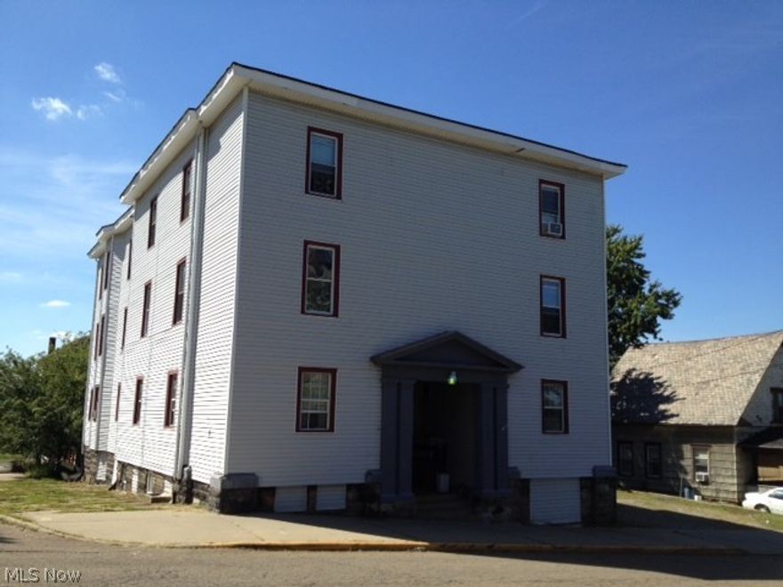 13 unit apartment complex on corner lot.  12 one bedroom units, 1 studio apartment in basement.  On-site laundry generates extra income.  Some newer windows and HW tanks.  Entire building is pex plumbing, no copper.