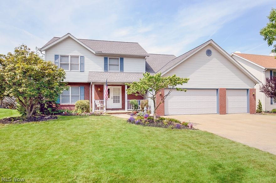 Wonderful 1-owner 4 bedrm, 4 bath Colonial ready for a new family. Appealing brick front w/covered porch leads you to hardwood floor foyer, L-shaped living & dining rm w/wood laminate flooring. Kitchen w/ceramic flooring overlooks fabulous family rm w/fireplace, half bath & laundry rm. Upstairs has new carpet throughout July 2017. Oversized master suite w/full bath & walk-in closet. Three additional bedrms, bath & walk-in attic rm complete the 2nd floor. Lower level finished rec rm, storage closet & work rm. Off kitchen has a covered porch for more outdoor living space. Three car garage & triple wide drive on over 1/3 acre lot. New A/C July 2017, roof 2015.