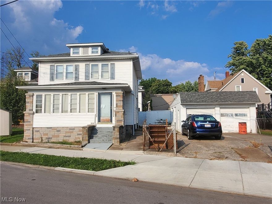 3 bedroom/1.5 bath home that has a detached 2 car garage with driveway/offstreet parking.  Home offers an enclosed porch. Very small yard for those who don't love yard work!  Seller had most all wiring replaced including the 200 AMP Breaker service by Great Lakes (Nov. 20220. First floor has the enclosed front porch, living room with decorative fireplace, large dining room and rear family room with 1/2 bath plus kitchen.  Upstairs has 3 bedrooms and full bath.  All appliances remain including washer/dryer (AS-IS).  This home is being sold "AS-IS".  Convention with no PMI or Cash buyers only.  Home needs some TLC with some plaster work from where new electric wire was installed. Newer Furnace (10/18/21) and hot water tank (10/26/21).  Some updated windows.  Some older original windows.  Door to attic. Newer insulation in attic.  Older leaded window at the living room/bottom of staircase. Washer and dryer in basement plus deep sink and glass block windows.