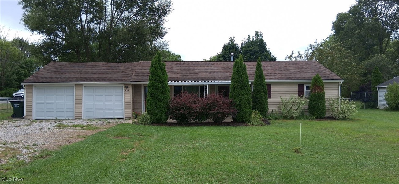 This cozy gem in Streetsboro is move-in ready. Home features three bedrooms and a full bath. Eat in the Kitchen is freshly painted, with crown molding, all-white cabinets, a refrigerator, a stove, under-counter lighting, a First-floor laundry, and an attached two-plus garage. The appliances, the furnace (hook-up ready to add central air), and the hot water tank are 8 years old. The window air conditioner in the primary bedroom keeps the whole house cool. Two driveways provide easy access to the property at the light on Raymond and Frost. Fenced spacious backyard, great if you have pets, and a play area for the children. Oversized storage shed. Minutes from Turnpike and I-480. You don't want to miss this affordable home. Schedule your appointment today.