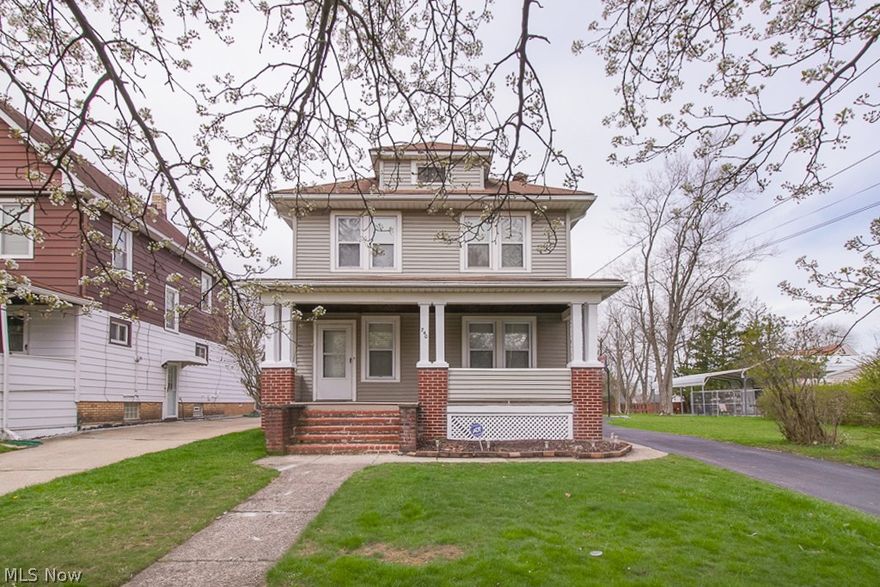 Welcome to this well maintained Bedford Colonial! This home is situated on a spacious tree lined street offering a beautiful front porch, spacious driveway, 2 car garage & approx. 1/3 acre rear lot. The spacious first floor offers natural wood work throughout & decorative living room ceilings. The updated kitchen provides plenty of counter space, updated cabinets, flooring, kitchen appliances, walk in pantry & additional eat-in space off the kitchen. The main level also features a full bath & exit to the rear of the home. The second floor features a walk out porch (3) bedrooms freshly painted & full bath. The large basement has plenty of storage space, glass block windows, home includes the washer & dryer. Additional updates electrical, plumbing lines, windows & rear entry door. Don't miss the opportunity to live in the Historical City of Bedford! Schedule a private tour today & make an offer!