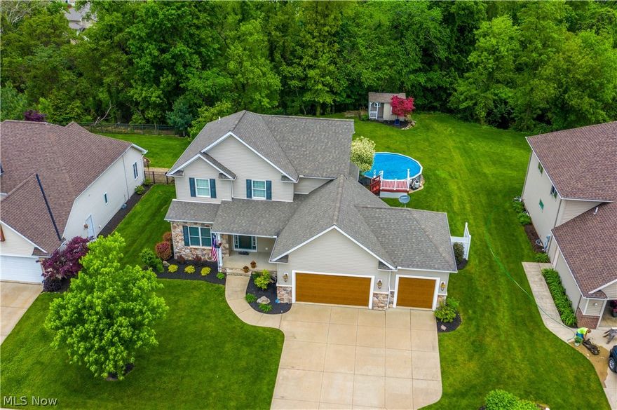 Where do i even begin when it comes to describing this Immaculate home. All new updated outlets and switch along with USB's throughout kitchen, master bath and master bedroom. New insulated garage doors, 220V 50amp service garage. 220v 30amp in ceiling for future car lift. 220v 50amp service for hot tub dual fuel slide-in range (gas top/electric oven) hot air/ heated back 70 gallon tub Appliances stay (Amana, Maytag, Frigidaire profession series) 21ft round pool with deck shed 2009 solar powered insulated, Tile floor, Wood finished walls, lights, sound system Gas grill, gas fire pit outdoor tv cabinet Two attic areas with wood floors No one can build behind, at the end of a cul-de-sac street high end tile, granite and fixtures. Led lights everywhere. Central vacuum system on all three floor and garage upgrades surround sound speakers and wiring. Bose outdoor speakers and upgraded wiring Built in safe. New Moen garbage disposal and a partially finished basement.