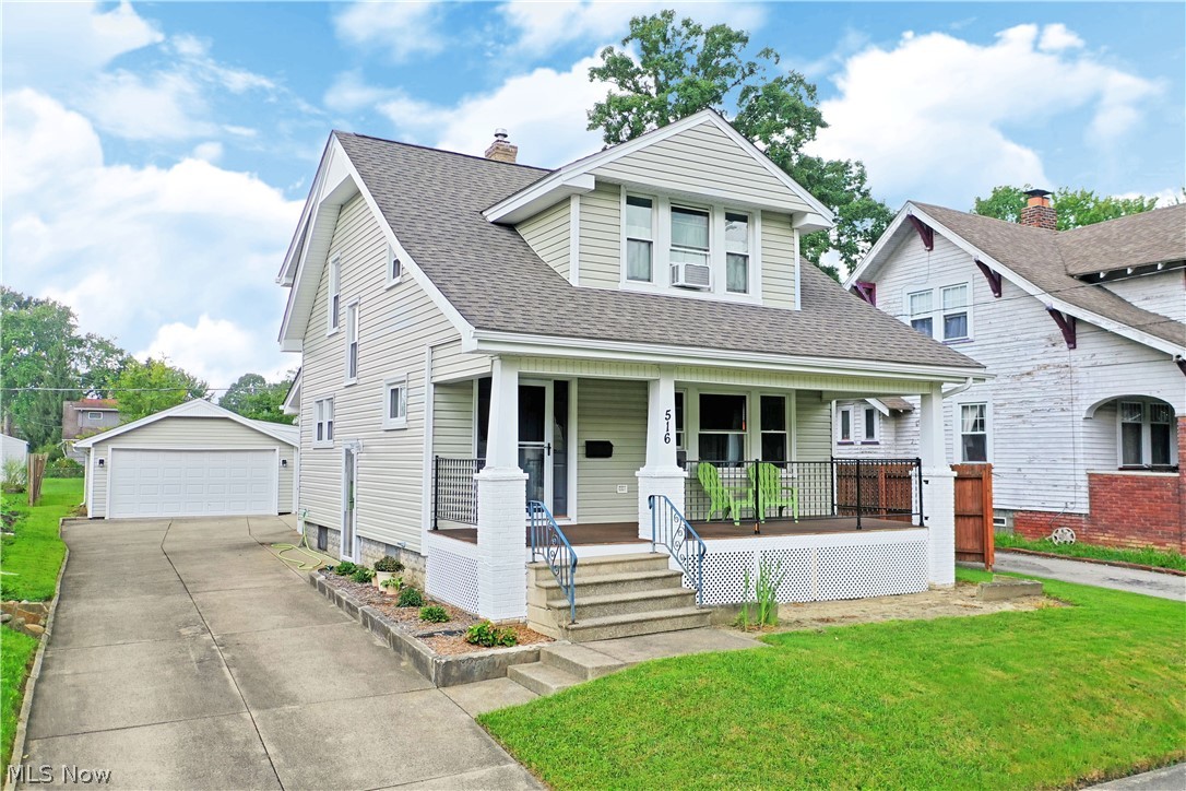 Welcome home to 516 Hazelwood Avenue SE! This adorable 3 bedroom, 2 bath Craftsman inspired bungalow style home is ready for you! Step up to the newly rebuilt (2020) incredible covered front porch and picture yourself unwinding on a beautiful summer evening. Enter thru the front door and take note of the newly created entry area with low maintenance, wood look laminate flooring (2020) and gorgeous refinished staircase (2020). The living room is amply sized and flows effortlessly into the dining room which also features wood look laminate flooring. The kitchen is home to classic white cabinetry, an adorable breakfast nook, and appliances which remain! Upstairs you will find 3 generously sized bedrooms with plentiful closet space and a full bath. The basement is home to storage, mechanicals, another full bath, and laundry services. Outside, the 2 car garage has an attached workshop which is perfect for any home project! Roof 2018, Siding 2020, Basement stairs painted and new rubber tread