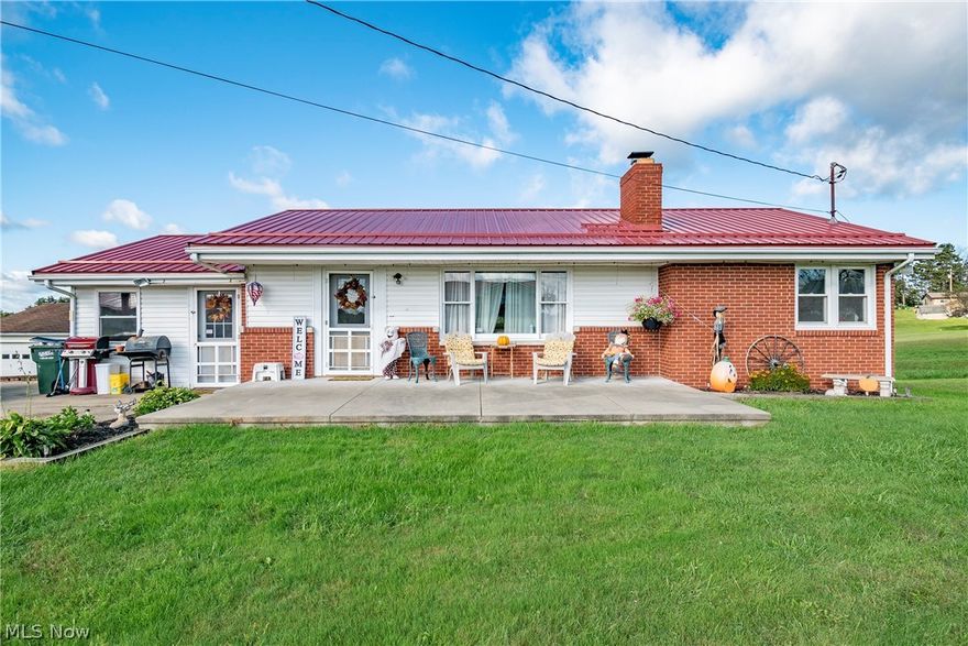 Welcome to 73797 Freeport Road! Don't miss this cozy ranch with a stunning backyard, stable, and serene country views! Enjoy your spacious kitchen remodeled in 2020 featuring a new refrigerator and wood pellet stove. Two front entrances give access to your living room with a fireplace or a bonus room that can be used as a mudroom or sun room. The main level also boasts two bedrooms and a roomy full bathroom remodeled in 2020. The basement offers a half bath, laundry, and walks out to your fenced in backyard. Enjoy your evenings relaxing on your back patio with beautiful views. The barn offers loads of storage and additional attic space. New septic installed 2018. Don't miss your opportunity. Schedule your private viewing today!