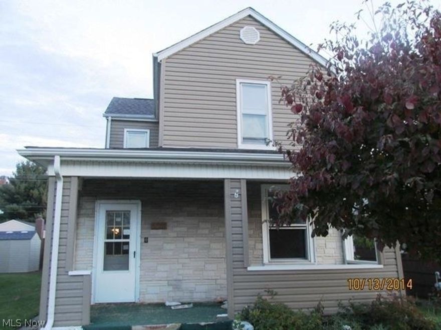 Vinyl sided 2 story home on level lot in Shadyside.  Main level features living room, eat-in kitchen, bedroom & bathroom.  Upstairs has 2 bedrooms.  JPMorgan Chase Bank owned property selling "AS IS", "WHERE IS" with no warranties expressed or implied.