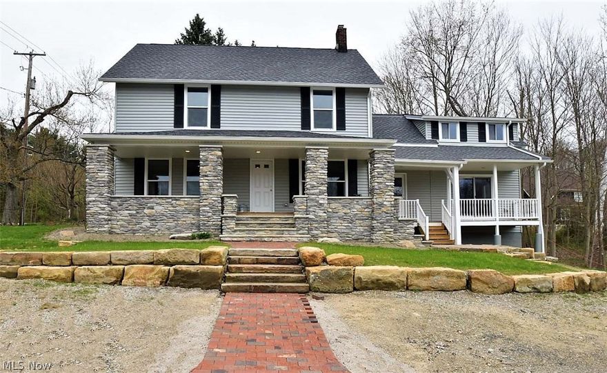 Remarkable transformation - just like new and not been occupied since complete renovation inside and out from 2018 -2019. Energy efficient home including 2019 new furnace / AC /hot water tank and all LED lighting.  Renovation includes (but not limited to) the following : engineered flooring throughout, kitchen update with all 2019 new appliances: refrigerator, dishwasher, gas cooktop w electric oven , microwave. Spacious dining room area, great room, 1st floor office or optional 1st floor bedroom w closet and 1st floor full bath.  2nd floor features master suite and 2nd floor laundry - 2019 washer and dryer. Sliding custom made shower doors . extra spacious closet and storage area.  3 additional bedrooms and able closet space on 2nd floor.  Unfinished lower level.  2019 added front porch and 2nd porch off kitchen. Spacious home on private wooded 3 acre setting.  Desirable location within minutes of downtown Chagrin Falls and easy highway access, close to shopping, restaurants and Kenst