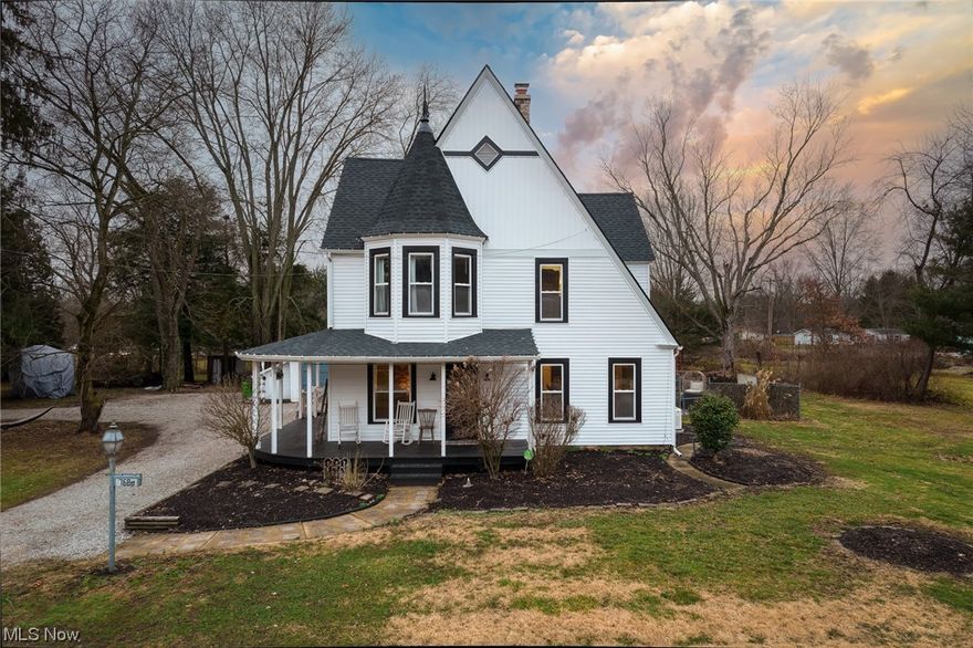 For 126 years this home has stood proudly upon 1.3 acres of rich soil, looking northward with the mighty Tuscarawas at its back. Born in the dying days of the canal boom, she has survived natural disasters, lawlessness, and reinvention and come out of it stronger. Just steps away from the historic Warwick Mansion and Humberger House, this nearly 3000 sqft Victorian masterpiece may just be the jewel of Clinton. Already an adept charmer, the current owners guided this home thoughtfully into the 21st century and are now ready to offer you a chance to call this special house your home. This is a marriage of old-school farmhouse charm and modern-day functionality at its finest. Since 2017 the homeowner has removed several first-floor walls and replaced them with natural wood posts and beams, opening up end-to-end views from every room. All main level flooring has been replaced with wood grain LTV, every lighting and plumbing fixture replaced, and a perfect half bath added. The kitchen features all new cabinetry, an island, butcherblock countertops, a farmhouse single basin fireclay kitchen sink, and stainless steel appliances. The charming dining room features an exposed brick wall and rustic pendant lighting. But that's not all! The attached garage was converted in 2020 into a gorgeous sunken family room with exposed ceilings and brick wall, plus beautiful concrete floors with a rustic floor hatch and repurposed pocket doors. Above the family room is a magnificent studio addition with vaulted ceiling, skylights, LTV floors and its own exterior entry/exit or access from the 2nd floor, constructed in 2017. The 2nd floor is completed by a remodeled main bath, 3 bedrooms including the sprawling owner's bed, and hall closets. The clean and ready 3rd floor attic space is complete w/500+ sqft of finishable space. New siding 2020, new roof 2023, deck and 27ft pool added 2021, gorgeous stamped concrete patio added in 2020, newer windows, and more! Slow down and make Clinton home