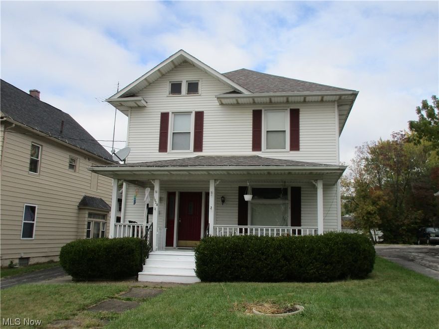 This 4 bedroom 3 full bath home is truly a MUST SEE historical residence with all the modern updates. The inviting front porch enters into a large foyer area & living room with a gas fireplace.   The oak trim & pocket doors are in beautiful condition. The first floor also boasts a huge eat in kitchen with cabinets galore, a formal dining room,  a full bathroom, & a convenient first floor laundry room. Upstairs you will find 4 big bedrooms.  The master bedroom offers it's own access to the full bath with soaking tub.  The closet space in this home is unbelievably amazing. The basement has an additional living suite consisting of a finished rec room, kitchenette,  full bathroom & a 5th bedroom area. There is a private side entrance to the basement.  Out back you will find a 2.5 car detached garage with a 16ft garage door plus a utility shed which is surrounded by a chain link fence for a safe play area. New furnace in 2023, new soaking tub 2023, newer vinyl  flooring in downstairs bathroom.   Welcome to your new home sweet home!!!  Immediate possession.