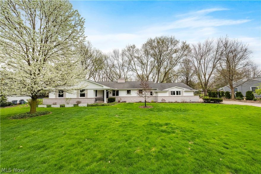 This ranch style home is located on one of the most beautiful streets & straddles the Pepper pike border. Its sits on nearly 1 acre of land with a yard (and deck) to die for. As you walk inside, you'll find a space thats perfect for entertaining  family get togethers.  The eat in kitchen has been outfitted with more custom cabinets than you'll know what to do with. The dining  living room are an open concept with windows overlooking the backyard. There are 2 large bedrooms but the master suite is what is going to knock your socks off. Its  2 full sized rooms, a full bath AND  his and hers closets. You can use the additional room as an office, gym, makeup room or get both bedroom sets you've been eyeing up and take your pick each night. Theres additional storage space in the attached garage, the partially finished basement and the shed outside. You cant beat the schools, the community center or the area so schedule today.