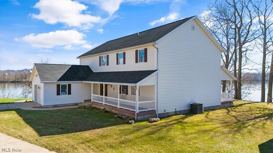 First time offered with ALL of their Ohio River frontage! This property has 11.76 acres, which includes over 1500ft of Ohio River frontage, and approximately 300ft of Little Hocking River frontage. This picturesque setting boosts panoramic views from so many rooms throughout the house. Built in 2006, this home has 4 bedrooms, 2.5 bathrooms, and new roof in 2023. The master suite and laundry room are both located on the main level...very convenient. Upstairs are the additional 3 bedrooms, an office, 2nd full bath, and a loft-style multi-purpose room perfect for enjoying the warm sun & peaceful river views. There is also a full unfinished, walk-out basement for even more room to grow or just great storage. Along with the one-car attached garage, there is also a 24x36 detached garage, and lots of space outside for parking additional cars, boats, or even a camper. Outdoor amenities include: a covered front porch, composite decks off the dining room & master bedroom, a 20x16 stamped concrete patio, a side yard deck, and endless RIVER VIEWS! Oh, and...the house is located out of the floodplain! This unique setting is easy to get to, but GPS can't seem to get you there, so please contact your favorite real estate professional for directions, & to schedule your tour to see this beautiful home.