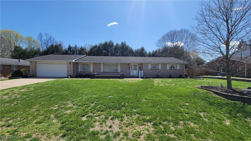 Easily maintained brick ranch on a level lot with new landscaping. Large laundry room between the garage and kitchen. Eat-in kitchen and dining room, as well. Both a family room and formal living room. Three large bedrooms with a primary bathroom off the primary bedroom. The immaculate basement has high ceilings and offers tons of potential for extra living space or just storage.