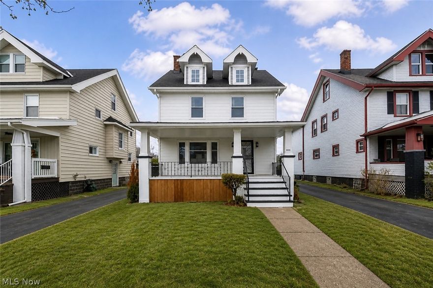 Welcome home to this beautifully renovated Shaker Heights gem, fully updated from top to bottom with exceptional quality and craftsmanship throughout. Ideally located near the highly desirable Van Aken shopping and dining district, this home offers the perfect blend of classic charm and modern living. Featuring 4 spacious bedrooms and 2 full baths, this home boasts a thoughtfully designed open-concept first floor that’s ideal for both everyday living and entertaining. The large living room overlooks a beautiful front porch and allows so much light to come in while offering a cozy fireplace. The brand-new gourmet kitchen is a showstopper, showcasing stylish finishes, modern white cabinetry, sleek quartz countertops, and new stainless appliances, perfect for today’s buyer. The kitchen flows into the huge dining area, great for hosting. Upstairs, you’ll find three generously sized bedrooms on one level, along with a beautifully updated ensuite bath to the master bedroom. Each room also has large closets! The third floor offers a great fourth bedroom, ideal for a private primary suite, playroom, or guest retreat! The basement is so spacious and offers plenty of room for storage and laundry area. Outside, enjoy a charming, low-maintenance yard and a detached garage, completing this exceptional property. Countless thoughtful updates that truly make this home move-in ready, not only include fresh paint, new flooring, kitchen, and baths; but also updated plumbing lines, central AC, furnace, electrical panel and more! With its prime location, quality renovations, and timeless appeal, this Shaker Heights home is a must-see!