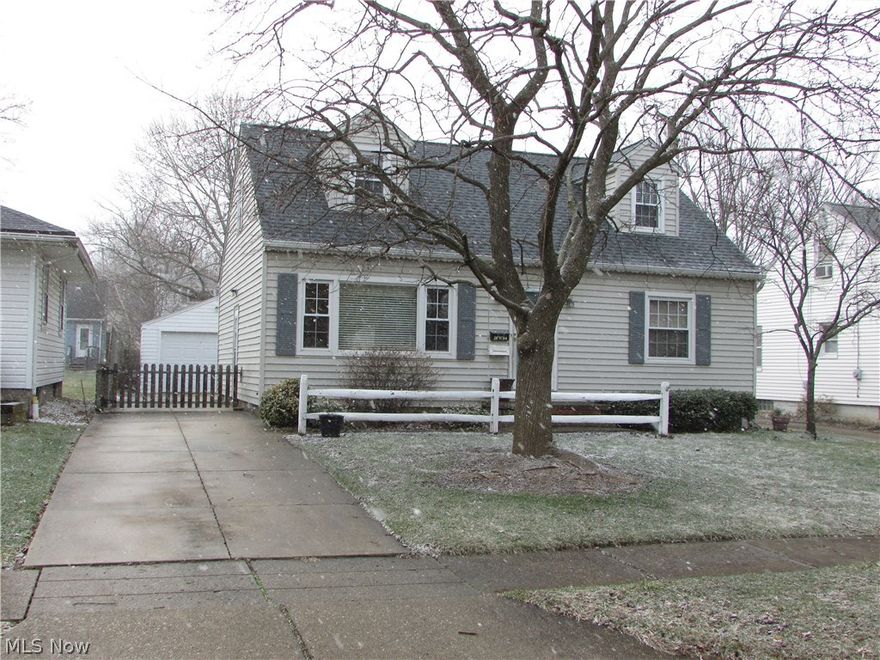 A spacious 3 bedroom 2 Full bath Cuyahoga Falls Cape Cod.  This home features a full master suite on the second level.  A large living room opens to the formal dining room.  There is a garage, nice fenced yard, and storage area.  The full basement has been waterproofed.   The roof, windows, furnace, and a/c are just some of the updates that have been done.