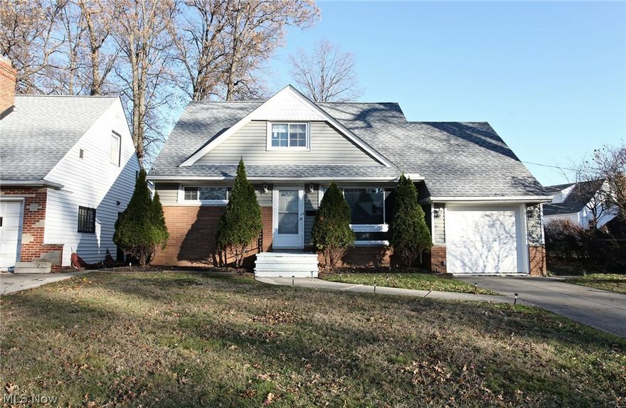 Stunning one of a kind cape code. Gleaming hardwood floors. Custom eat-in kitchen, cabinets & ceramic tiles, hard surface counter-top. Custom bathroom with ceramic/glass tiles. 2nd floor: large bedroom w/ plenty of closet space and with a half bath. Updated vinyl windows. Bright living room. Partially finished basement with glass block windows. Updated energy efficient furnace and central air. Updated breaker electrical box. Vinyl siding. 1.5 car garage.  Fenced-in yard. Point of sale violation free.  Move-in ready!