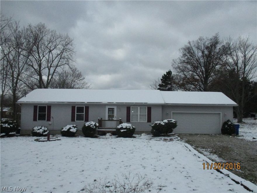 Well Kept 3 bedroom ranch just built in 2004!  This is one floor living at its best, and its updated!  House comes with 1st floor laundry hookups (also hook ups in the basement), a dishwasher, above the range microwave, 3 full bedrooms, 2 full bathrooms, full basement, High efficiency furnace, new carpet, new vinyl flooring in the kitchen and bathroom, and an attached 2 car garage! Also comes with large comfortable lot (.59 acres) that has a turn around with extra parking in the driveway.
Don't miss out on this one, call for a showing today!