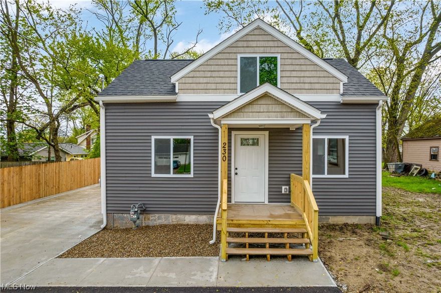 Just like new construction, located just blocks from historic downtown Medina! Completely remodeled, this cape style home offers 3-4 bedrooms, with 2 of the bedrooms and two full baths on the first floor! The primary bedroom has an en suite bath with gorgeous cabinetry, granite counters and a walk-in shower and closet! White and gray cabinetry in the eat-in kitchen is contrasted with gorgeous granite counters and stainless appliances! The first floor guest bathroom and laundry room combination provides additional cabinetry and storage. The office area, located off of the living room was thoughtfully designed with built-in cabinetry and a granite countertop for workspace. Everything is brand new in this home...studs, drywall, blown-in insulation, HVAC, electrical, plumbing, windows, roof, siding, gutters/downspouts, driveway, patio, kitchens, baths, flooring, fixtures, cabinetry and more!