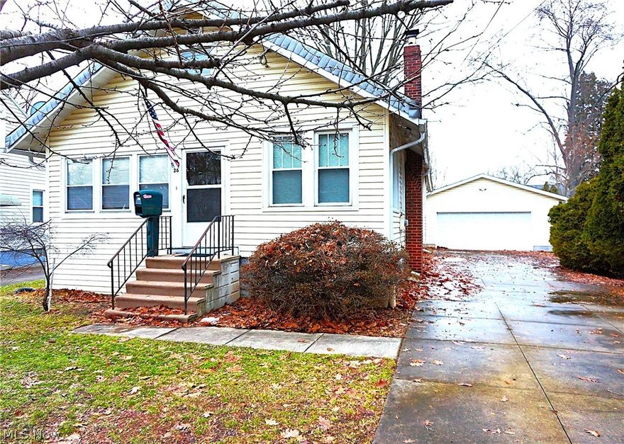 Welcome home! Move in ready ranch in Ellet. Freshly painted. New carpet. New furnace and A/C. The kitchen features beautiful countertops, ceramic tile floor, lovely wooden cabinets, and a breakfast nook. This home has a charming stone fireplace in the living room, plus a unique bright, light solarium. Enjoy sitting on the enclosed front porch. The backyard is a great, private outdoor space is fenced and has 2 sheds. You'll love the wide concrete driveway and large garage (built in 2011). Vinyl windows and siding. Conveniently located near the expressway and a short drive to stores and restaurants.