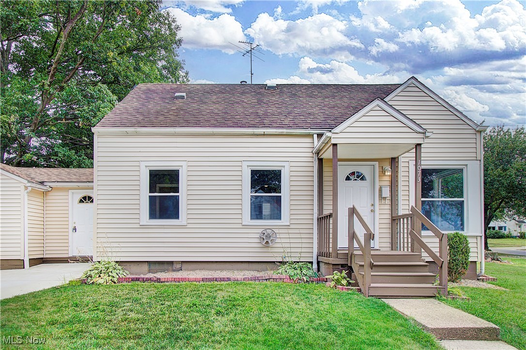 Newly Renovated in West Akron! This cape cod is absolutely adorable, and has two bedrooms on the floor and a finished attic area that can be used as the master bedroom. This home also has a one car attached garage, which protects you from the elements while bringing groceries home. The following updates have been completed in 2025: New roof, new appliances, new central air, an updated kitchen with quartz countertops and stainless steel appliances, a completely remodeled bathroom, new flooring, light fixtures and painting throughout! Seller is offering a home warranty through Old Republic, please schedule your private showing today!