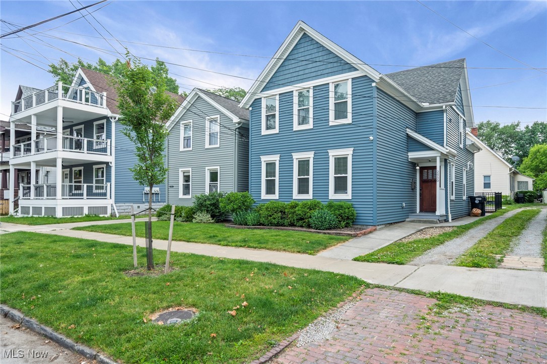 Wow! Original home built in 1870 and totally transformed in 2013! Gutted to the studs, floor plan changed completely, added off street parking for two cars and fenced in patio. House is Green Certified and energy efficient. Three bedrooms, two and a half baths and laundry on the second floor. Walnut hardwood floors, ceramic tile, quartz countertops, tankless water heater and all appliances are included. Enjoy city living with easy access to downtown, shopping, Lincoln Park and neighborhood pool. Just minutes to some of the best Cleveland restaurants in town.