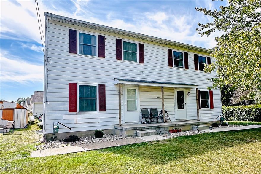 Explore this exceptional chance to own a side-by-side duplex located in the vibrant heart of Medina. Ideal for those looking to occupy one unit while renting the other, each side features an inviting open layout with 2 bedrooms and 1.5 bathrooms. The living area flows seamlessly into a galley-style kitchen equipped with essential appliances, including a refrigerator, oven, and dishwasher. The right unit has been updated with modern cabinetry, countertops, backsplash, paint, fixtures, new carpeting, and an updated main bathroom. Each unit also includes its own separate driveway and basement for laundry and ample storage, which have been recently professionally waterproofed. Enjoy the convenience of nearby schools and local attractions located just minutes from the square. Schedule your private showing today to seize this opportunity!