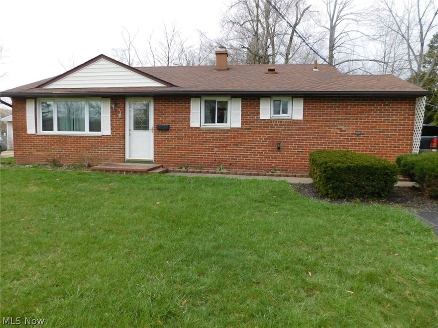 3 Bedroom Solid Brick Ranch close to all Chardon amenities. Easy one floor living includes Living room  that opens to a large eat in Kitchen. Newer windows and recently replaced roof (2012 house, 2014 garage). Large back yard and 2 car garage with electric and opener. Recently replaced flooring (carpet and laminate).  Slider out to a private patio in fenced yard. All appliances stay. All rooms in house are freshly painted. Close to Historic Chardon Square, Mel Harder Field and Maple Highlands Trail.
