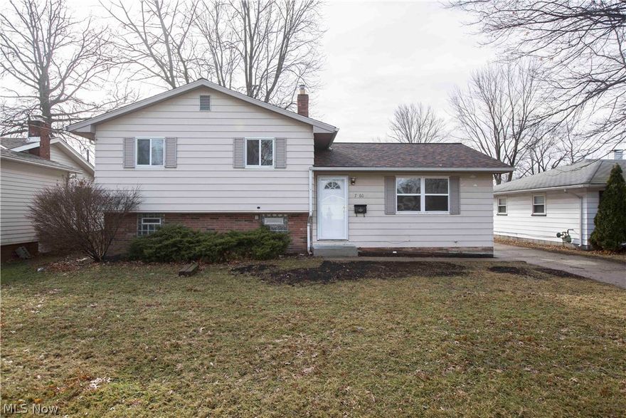 Beautifully renovated split level, ready to move in. Over 1500 sq ft of total living area, including the lower level family room. Large galley kitchen with spacious eat-in area includes dishwasher. Luxury vinyl plank flooring throughout the house, including the enormous living room, 3 bedrooms, and family room. New in 2019: furnace, central AC, water heater, house and garage roofs, basement water proofing, interior and exterior door, fixtures and hardware. Completely renovated full bath in 2019 on the 2nd floor, includes all new fixtures, tub and surround, vanity, commode. Other features: additional 1/2 bath in the lower level, 2-car garage, private rear patio with awning, spacious back yard, ceiling fans. Conveniently located near schools, shopping, and highway access. Agent-owner. Exterior work being completed, weather permitting.