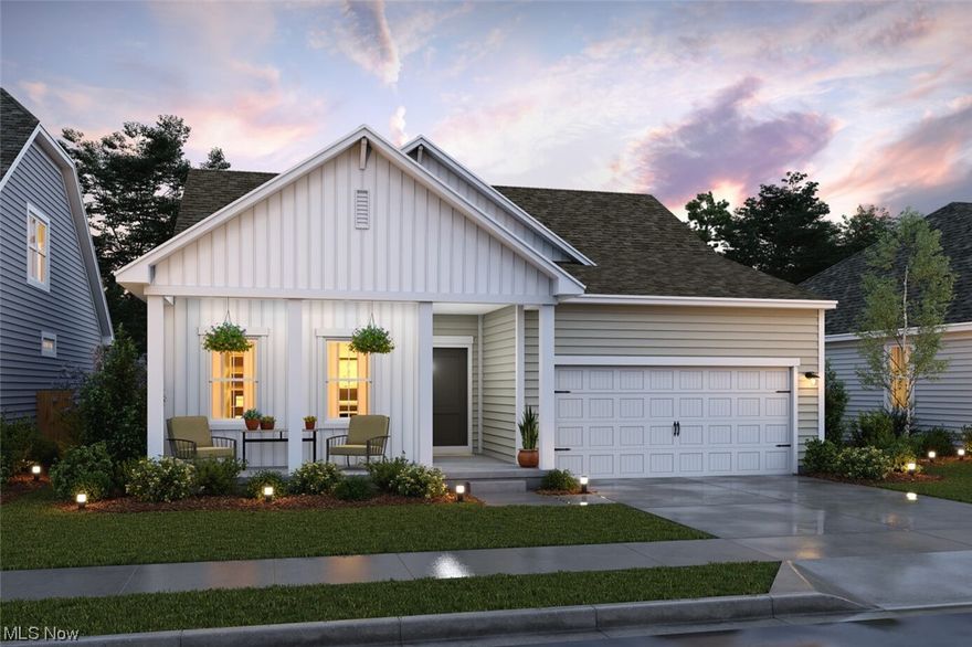 QUICK MOVE-IN GOLDENROD model floor plan newly introduced here at Harvest Meadows. Reflects the "FARMHOUSE Look" interior
finish palette an open concept floor plan! Come inside through the welcoming foyer and you will be impressed by the design, it reflect
the way people want to live today! Beautiful kitchen including large island, overhead pendant lighting, space for barstools for casual
meals, with quartz counter tops, white 42" Aristokraft cabinets. Eat-in kitchen flows to the great room, through to dining area, grand
vaulted ceilings too. Luxury Vinyl Plank, flooring throughout the first floor, neutral carpet in bedrooms. Laundry room situated off of
the hallway. Rest easy in luxury in owners suite which includes bathroom and large walk-in closet. Three additional bedrooms and
shared bathroom completes the living area. You will appreciate generous yard to enjoy and a covered patio off the dining room sliding
glass door! Landscaping included, seeded front, back and side yard with landscaped bed at front elevation. A warranty is included. All
ready just unpack and your home. Occupancy estimated early MAY . NOTE: Midview School System