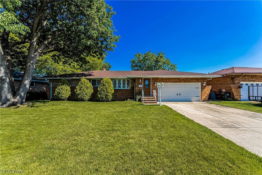 Welcome to 8380 Banner Lane, Parma, OH! This charming brick ranch offers over 2000 sq ft of living space, featuring 4 bedrooms, 2 full bathrooms, and a finished basement. The main level includes a beautifully renovated bathroom, a spacious living room, and a functional kitchen leading to an additional back room perfect for extra living space. Key updates include a furnace and A/C (2019), hot water tank (2022), and roof (2017). Enjoy the privacy of a fenced-in yard and the convenience of an attached garage. Located in a friendly neighborhood close to schools, parks, and shopping, this home is ready for you to move in and enjoy. Schedule a showing today!